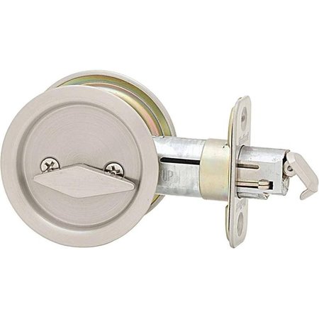 KWIKSET Pocket Door Lock, Satin Nickel, 238 in Backset 335 15 RND